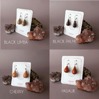 Image 1 of Hardwood and Sterling Silver Droplet Earrings I