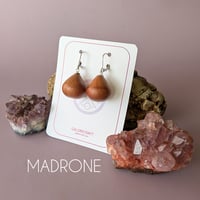 Image 2 of Hardwood and Sterling Silver Droplet Earrings II