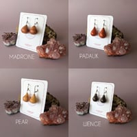 Image 1 of Hardwood and Sterling Silver Droplet Earrings II