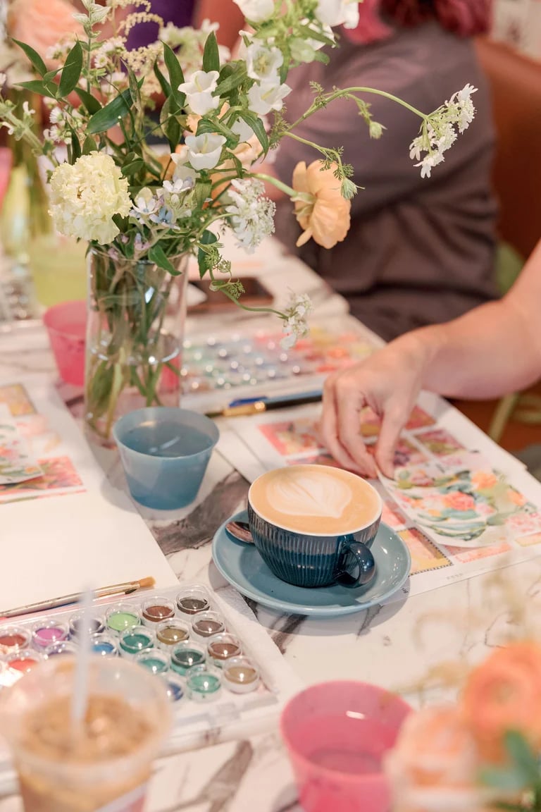 Image of 4/30 Watercolor & Collage Workshop @ Flamingos (Exeter)