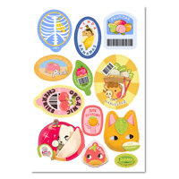 Image 1 of Animal Crossing Fruit Sticker Sheet