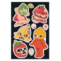 Image 1 of Kewpie Luchadores Sticker Sheet
