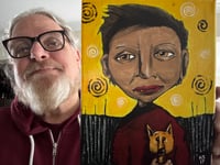 Image 2 of ORIGINAL 8x10 acrylic on stretched canvas ‘Monty & Elvira'