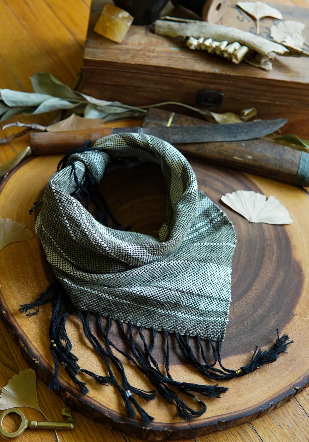 Image of  Woven Kerchief  - Sage Grass