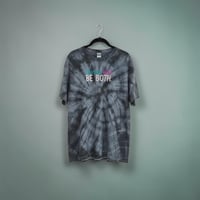 Image 1 of Acid Wash Tie-Die Gray Embroidered T-Shirt | “Humankind. BE BOTH.” | Women’s L