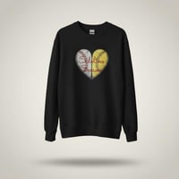 Image 1 of Sideline Season Sweatshirt | Embroidered Baseball Softball Heart Pullover