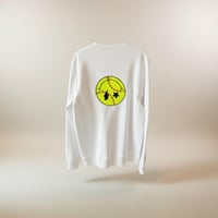Image 2 of Unhinged Softball Mom’s Club Embroidered Crewneck Sweatshirt | Funny Softball Mom Pullover | White
