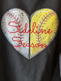 Image 3 of Sideline Season Sweatshirt | Embroidered Baseball Softball Heart Pullover