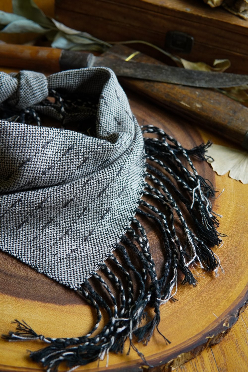 Image of Woven Kerchief  - News Print