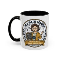 Image 1 of Teacher Coffee Mug - ‘Best Teacher’ Crest Accent Mug (11/15 oz)