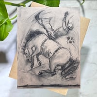 Image 1 of Well Shit- Bucking Bronco Greeting Card 