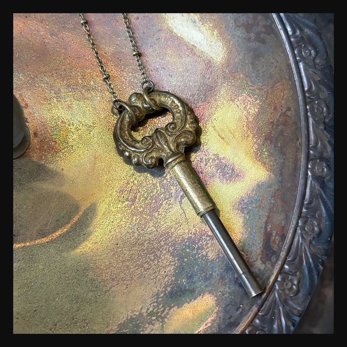 Antique Lamp Turn Knob "Key" Necklace