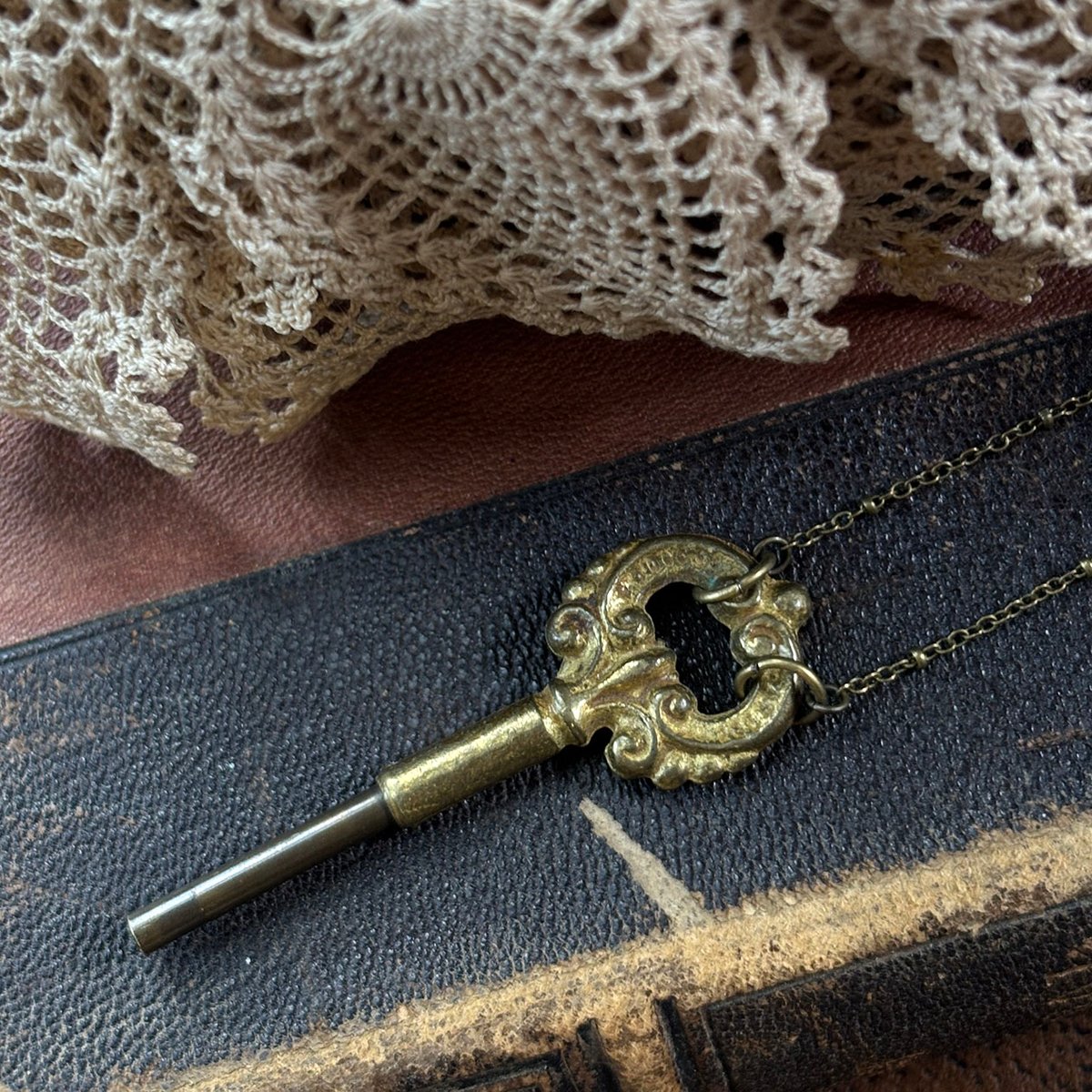 Antique Lamp Turn Knob "Key" Necklace