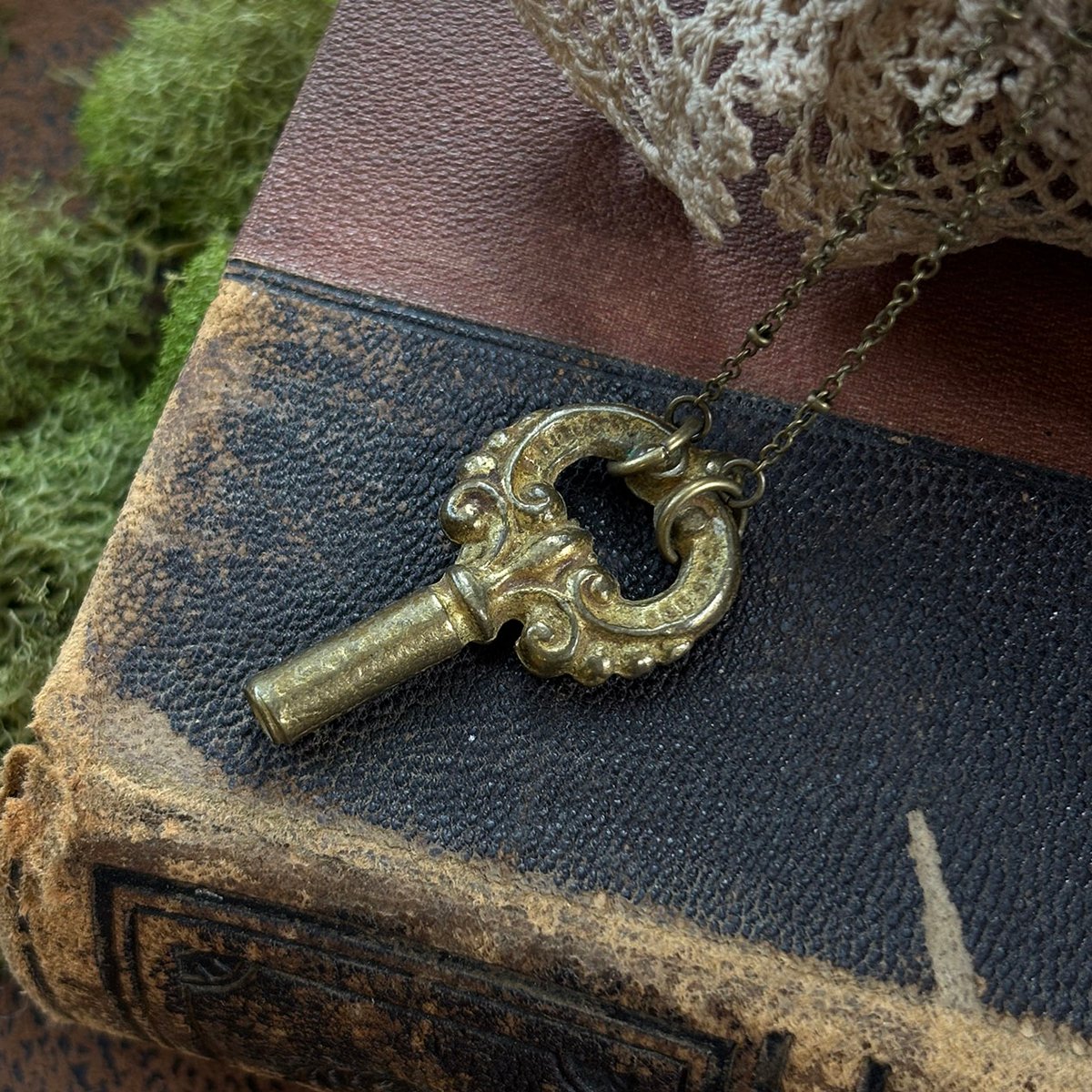 Antique Lamp Turn Knob "Key" Necklace