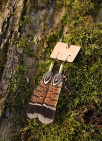 Image 1 of 22. Turkey & Pheasant Feather Earrings