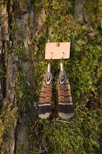 Image 2 of 22. Turkey & Pheasant Feather Earrings