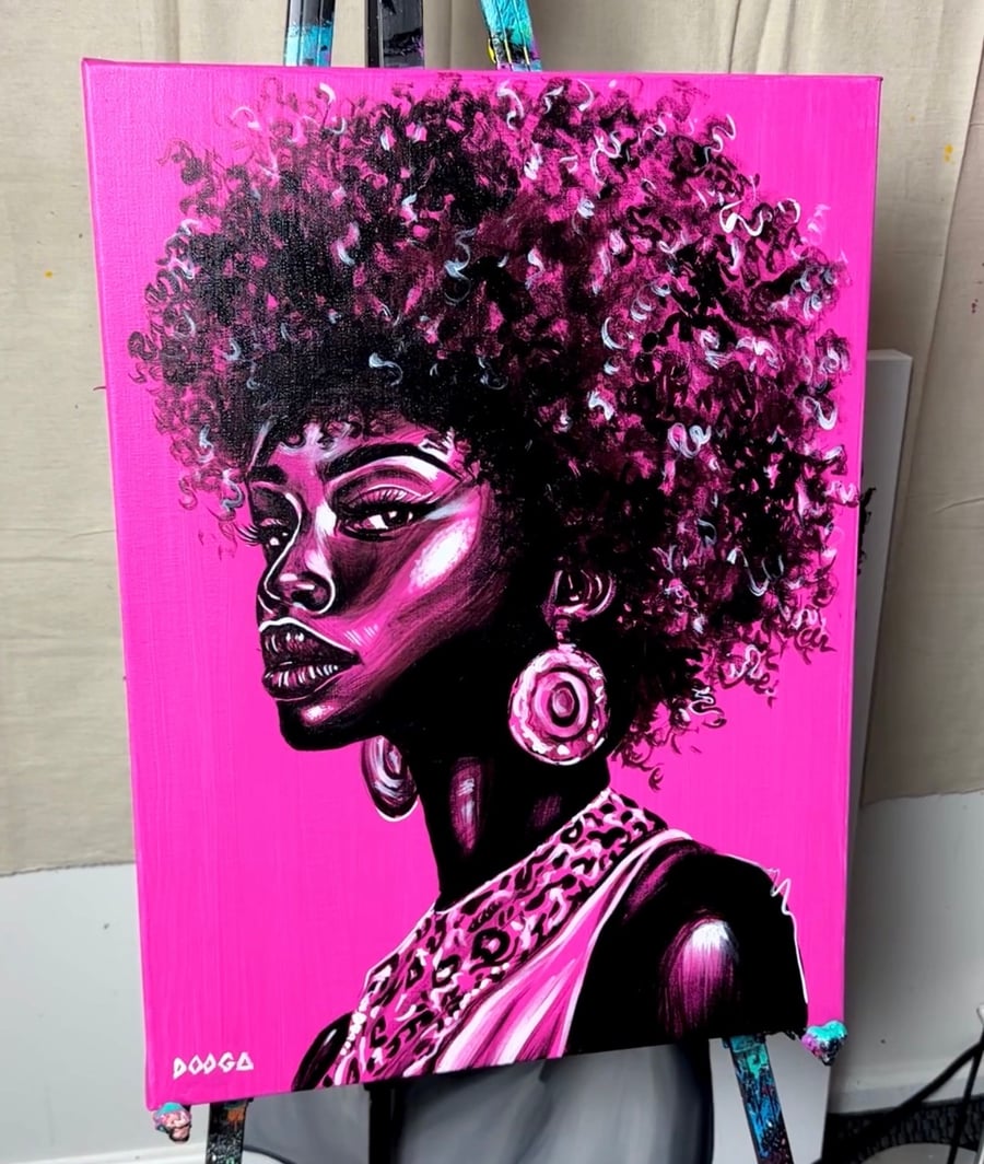 Image of Good Hair Day - ORIGINAL PAINTING 