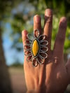 large BumbleBee Jasper flower  Ring 