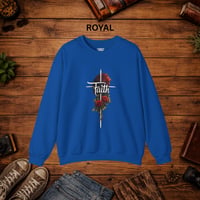 Image 4 of Faith Rose Sweatshirt — Christian Inspirational Floral Crewneck Sweatshirt 