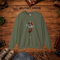 Image 5 of Faith Rose Sweatshirt — Christian Inspirational Floral Crewneck Sweatshirt 