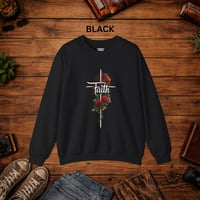 Image 11 of Faith Rose Sweatshirt — Christian Inspirational Floral Crewneck Sweatshirt 