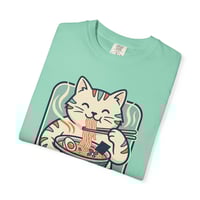 Image 6 of Ramen Cat T-Shirt — Cute Maneki Neko Eating Ramen Graphic Tee