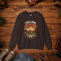 Image 6 of Follow Jesus Crewneck Sweatshirt – Christian Faith Graphic Pullover (Matthew 16:24)