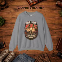 Image 8 of Follow Jesus Crewneck Sweatshirt – Christian Faith Graphic Pullover (Matthew 16:24)