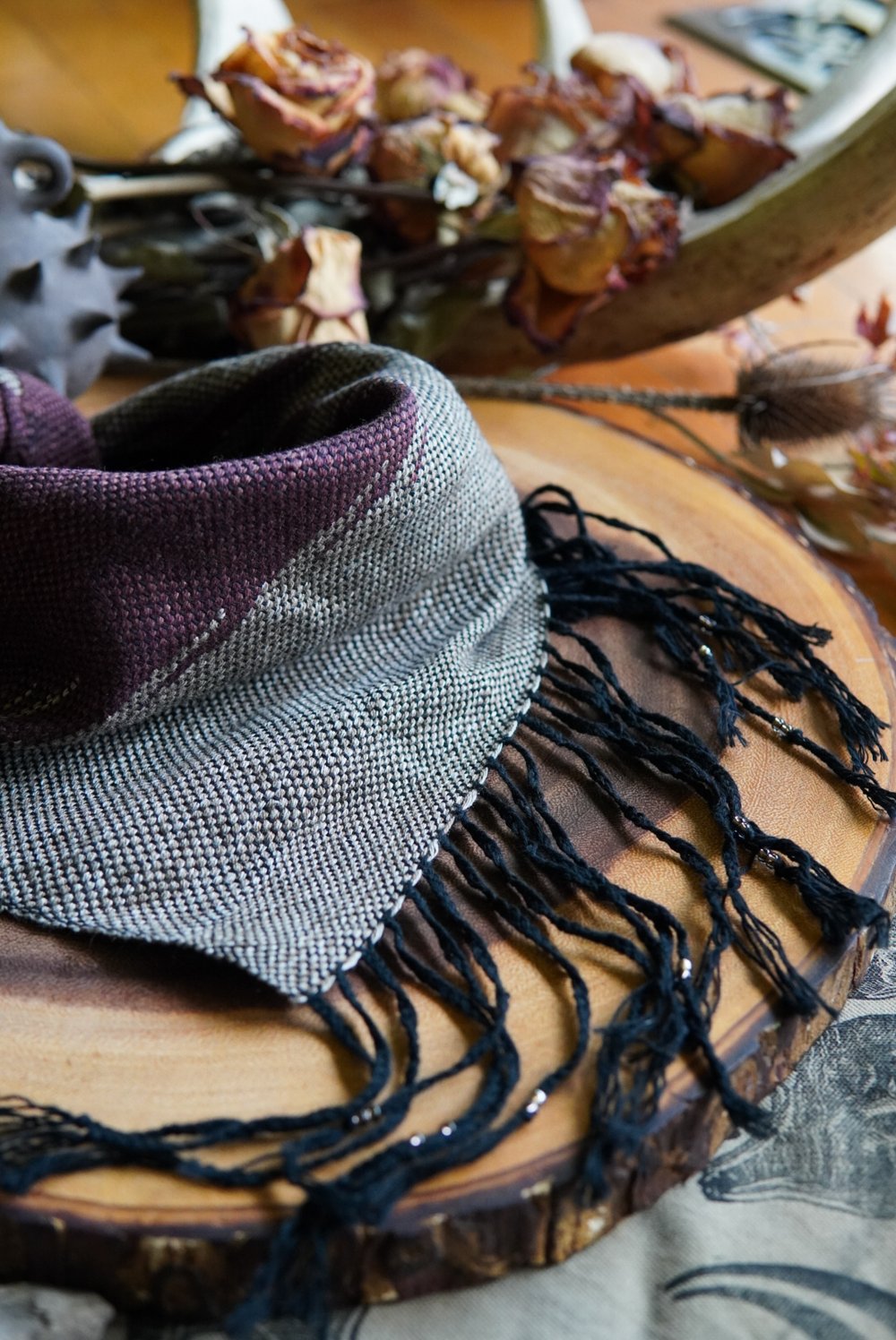 Image of Woven Kerchief  - Fade Burgundy