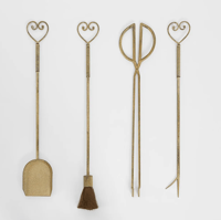 Image 4 of Amour Firescreen with Tools - Gold