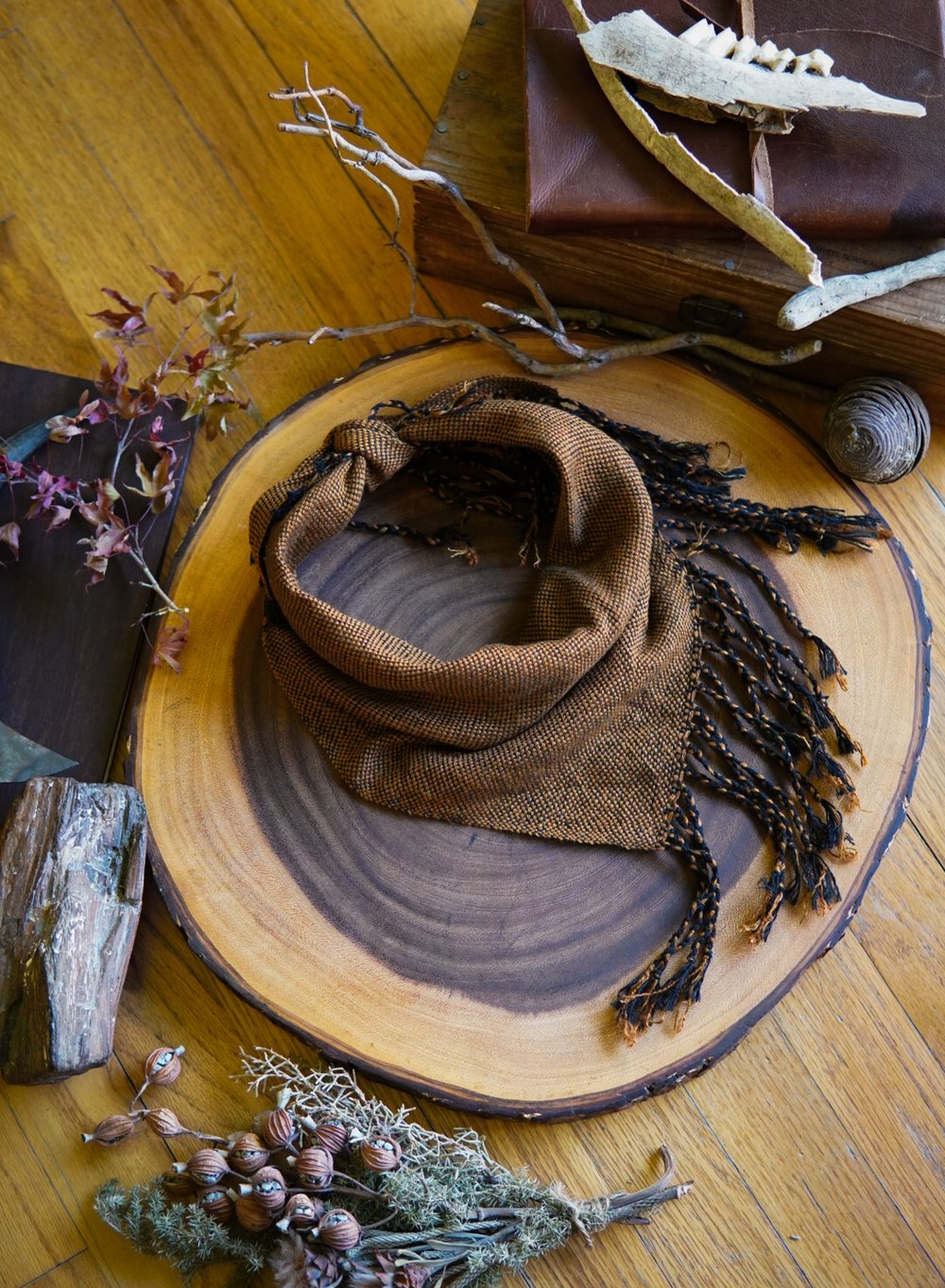 Image of Woven Kerchief  - Golden