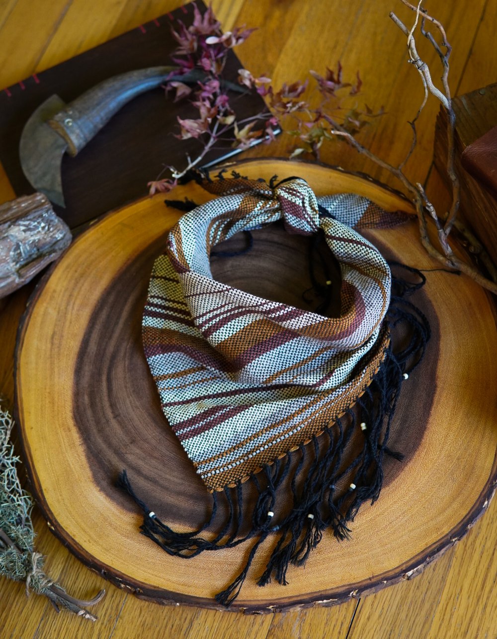 Image of Woven Kerchief  - Winter Apple