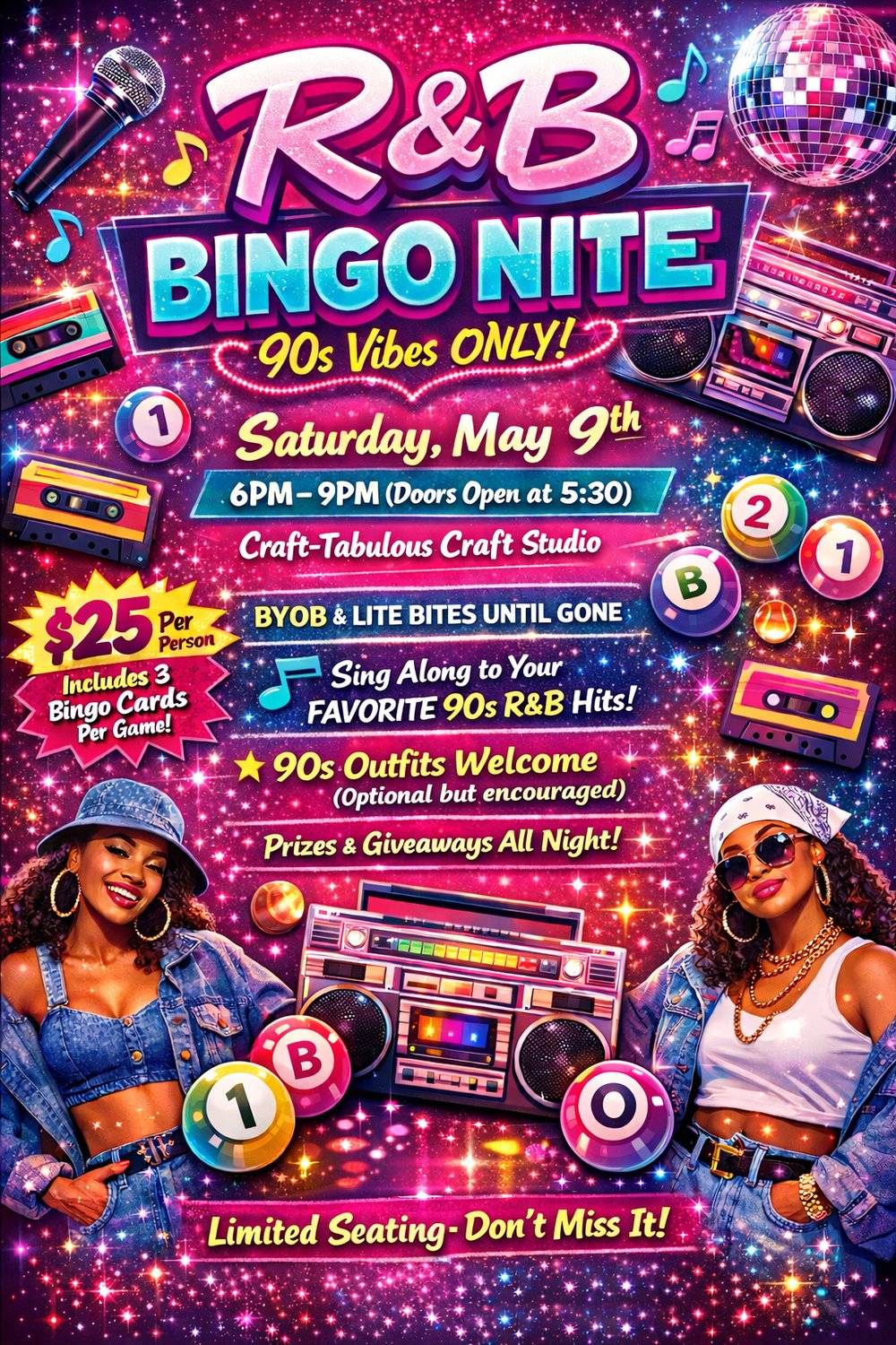 Image of 90s R&B BINGO nite