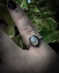 Image 4 of Oval moonstone with little ball details 