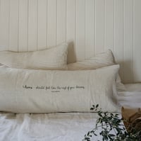 Image 1 of signature long linen cushion cover