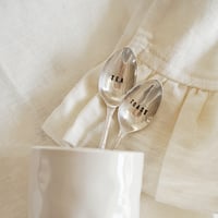 stamped silver teaspoons - set of 2