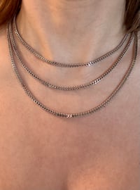 Image 1 of The Harper Bundle - Sterling Silver Franco Chain Necklace - 15”, 17” and 19”