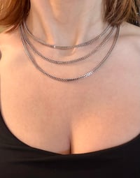 Image 2 of The Harper Bundle - Sterling Silver Franco Chain Necklace - 15”, 17” and 19”