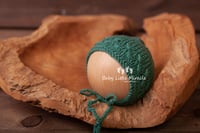 Image 3 of Knitted pillow wrap and bonnets set sea