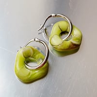 Marbled Green Glass Earrings