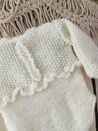 Image 2 of Newborn girls knitted bodysuit for photoshoots | Aila  | creamy