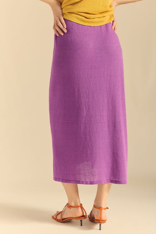 Image of 2-Falda pareo lino violeta