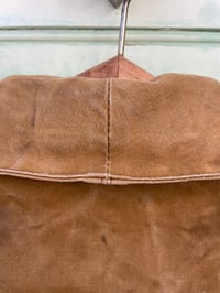Image 4 of French Worn Railroad Coat, Size Medium, 1950'S Duck Brown Canvas Chore Coat