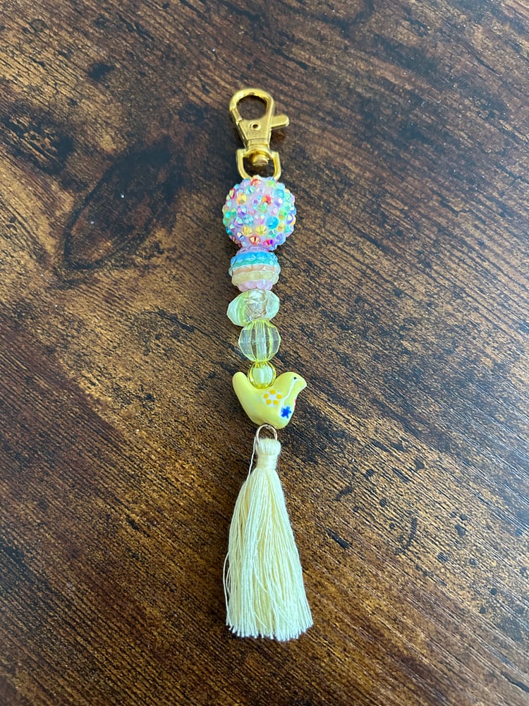 Image of Ceramic bird keyring