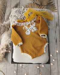 Image 2 of Newborn Girl Bodysuit Photo Prop – Kelly (Honey Yellow)