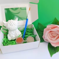 Image 1 of Handmade plaster paint your own Highland Cow, Kids Craft Activity, Kids Activity Gift 