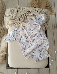 Image 3 of Newborn girl bodysuit for photoshoot | Zoe | floral