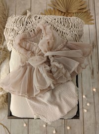 Image 4 of Newborn Photo Prop Set | Pastel Girl Outfit for Photoshoot | April | pastel beige