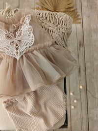 Image 5 of Newborn Photo Prop Set | Pastel Girl Outfit for Photoshoot | April | pastel beige