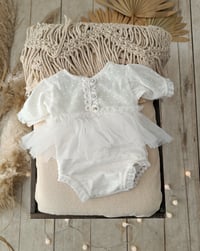 Image 3 of Photo prop | Newborn girls body-dress for photoshoots | Bessie | white